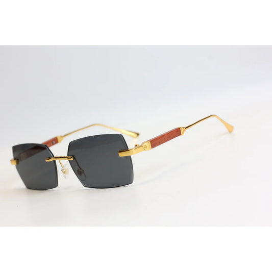 C@rtier - R77 - Golden - Vintage Slim - Rimless - Metal - Rectangle - Sunglasses - Eyewear